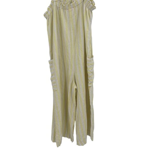 Stoney Clover Ln X Target Size Large Yellow White Stripe Linen Blend Jumpsuit - Picture 4 of 12